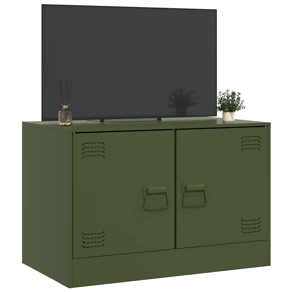 Mobile TV Verde Oliva 67x39x44 cm in Acciaio 841639