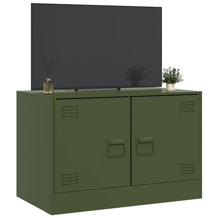 Mobile TV Verde Oliva 67x39x44 cm in Acciaio 841639