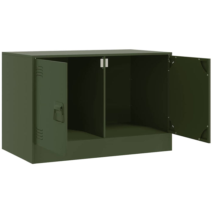 Mobile TV Verde Oliva 67x39x44 cm in Acciaio 841639