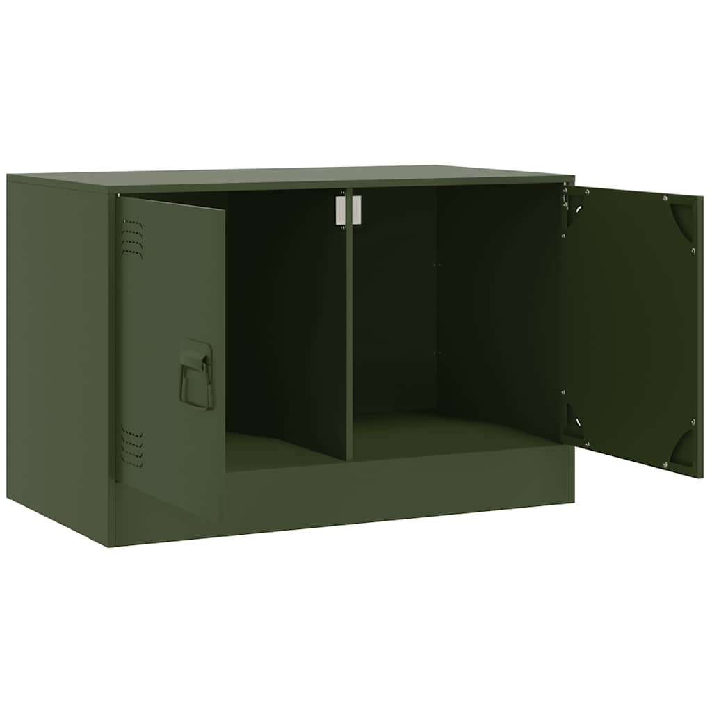 Mobile TV Verde Oliva 67x39x44 cm in Acciaio 841639