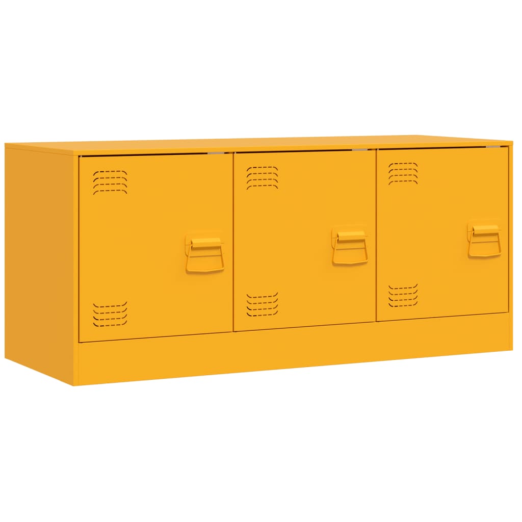 Mobile Porta TV Giallo Senape 99x39x44 cm in Acciaio 841646