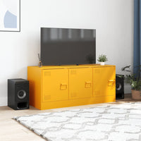 Mobile Porta TV Giallo Senape 99x39x44 cm in Acciaio 841646