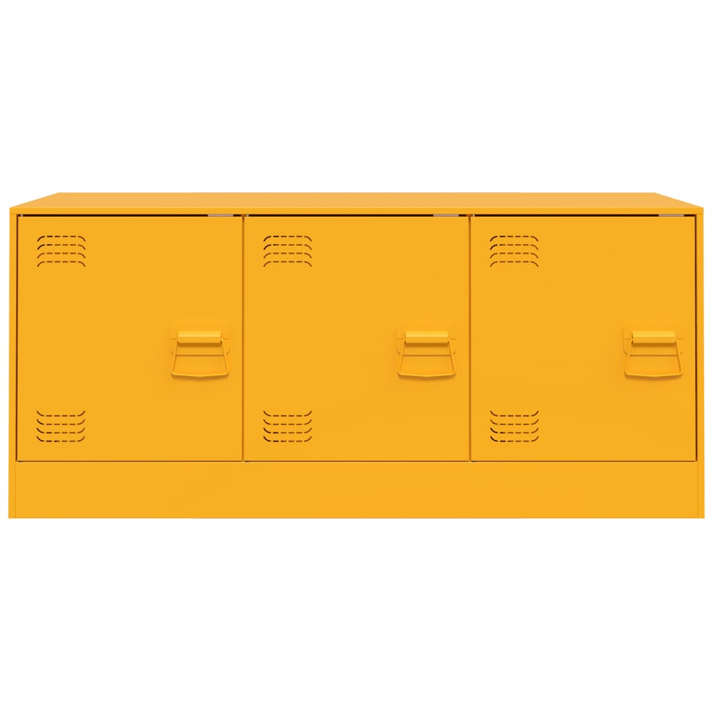 Mobile Porta TV Giallo Senape 99x39x44 cm in Acciaio 841646