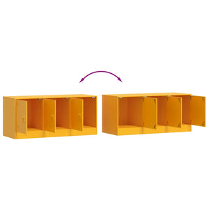 Mobile Porta TV Giallo Senape 99x39x44 cm in Acciaio 841646