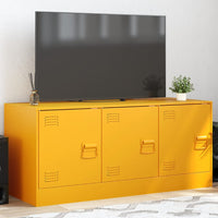 Mobile Porta TV Giallo Senape 99x39x44 cm in Acciaio 841646