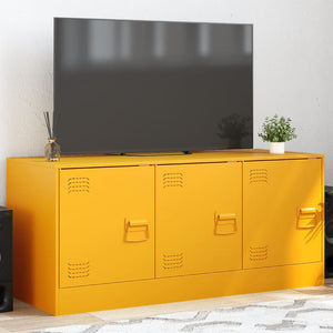 Mobile Porta TV Giallo Senape 99x39x44 cm in Acciaio 841646