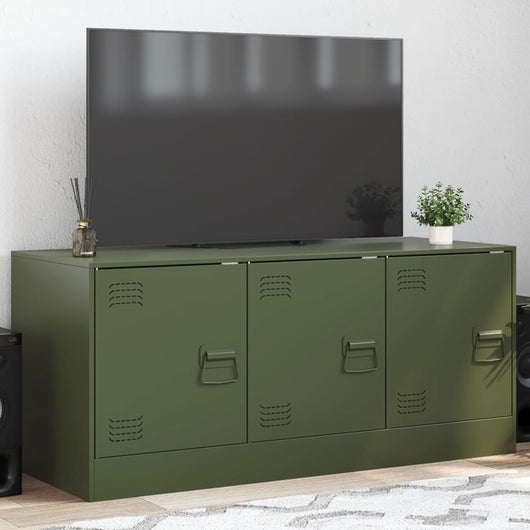 Mobile TV Verde Oliva 99x39x44 cm in Acciaio 841647