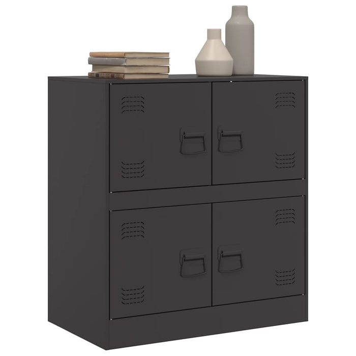 Credenza-Buffet-Armadio da cucina Nera 67x39x73 cm in Acciaio 315717