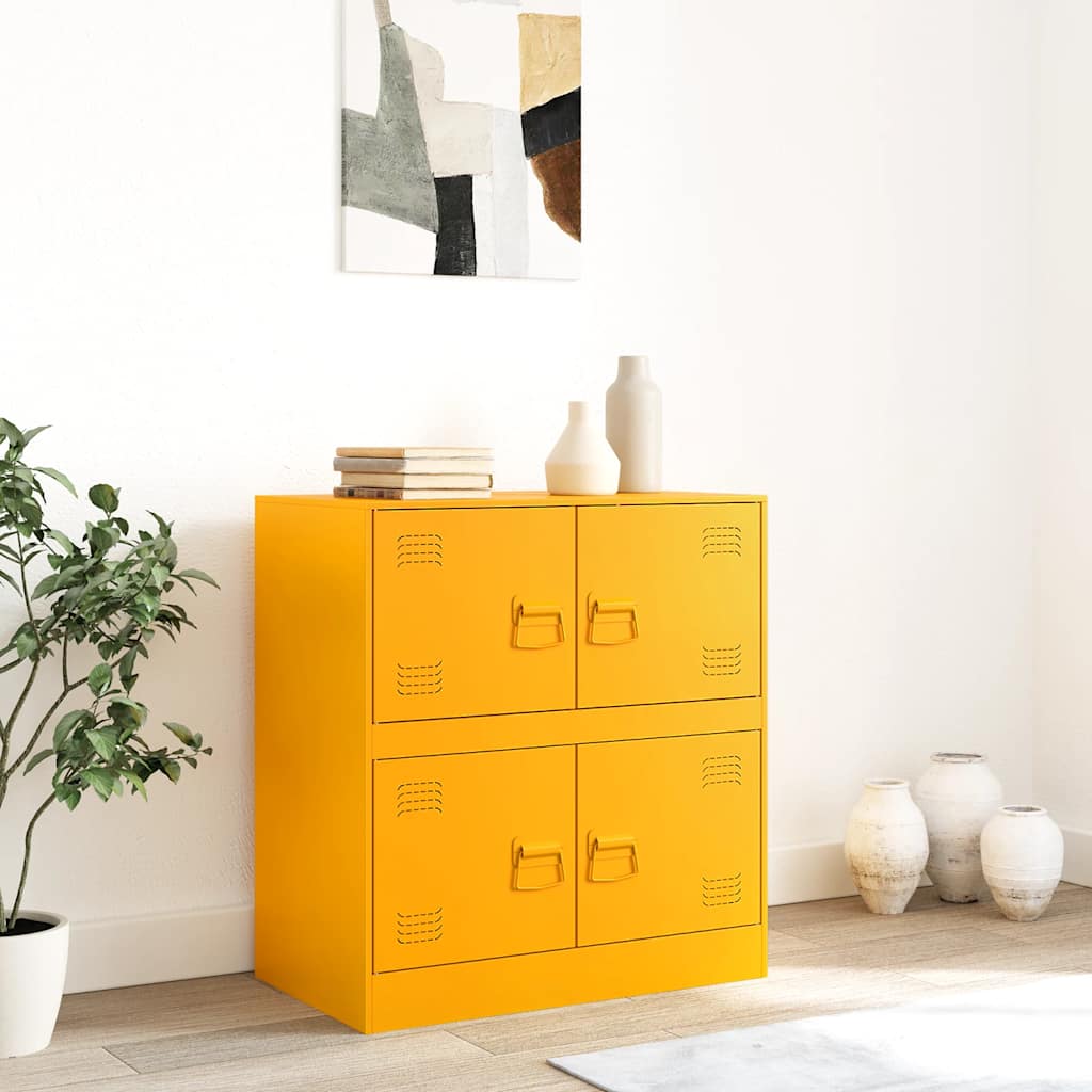 Credenza Giallo Senape 67x39x73 cm in Acciaio 841652