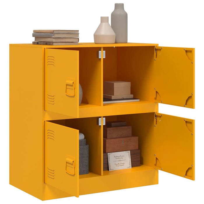 Credenza Giallo Senape 67x39x73 cm in Acciaio 841652