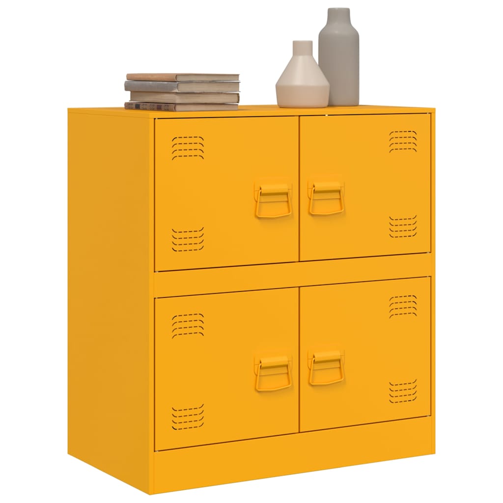 Credenza Giallo Senape 67x39x73 cm in Acciaio 841652