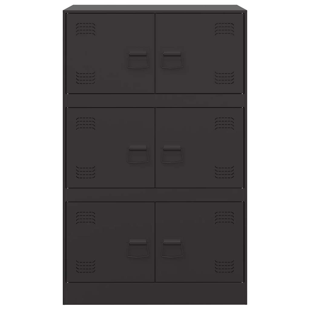 Credenza Nera 67x39x107 cm in Acciaio 841655