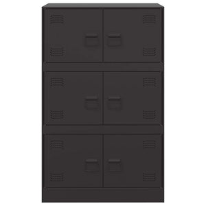 Credenza Nera 67x39x107 cm in Acciaio 841655