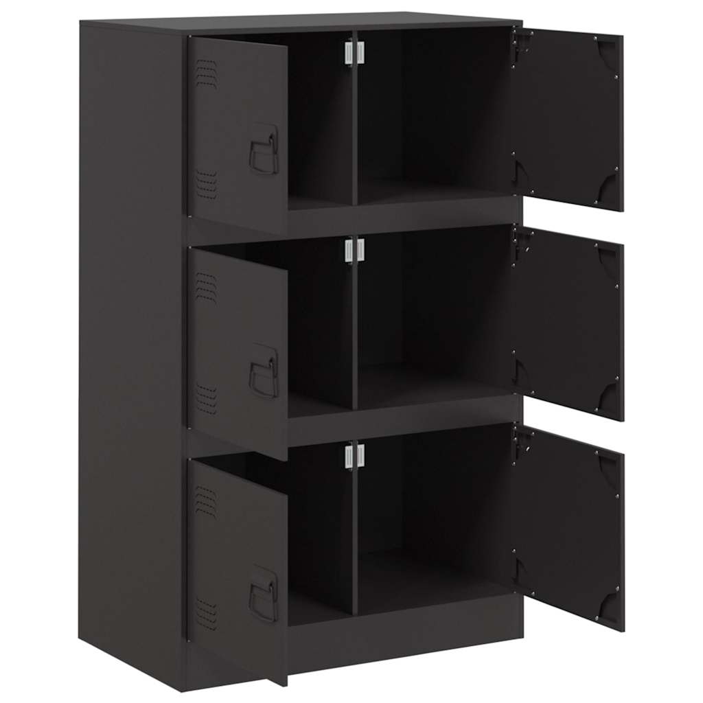 Credenza Nera 67x39x107 cm in Acciaio 841655