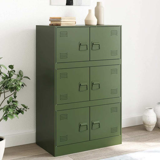 Credenza Verde Oliva 67x39x107 cm in Acciaio 841659