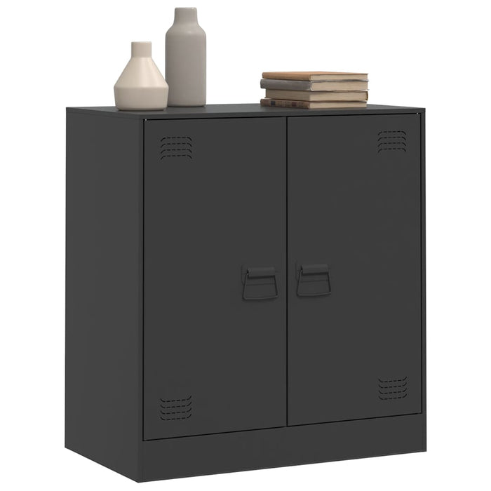 Credenza-Buffet-Armadio da cucina Nera 67x39x73 cm in Acciaio 211552