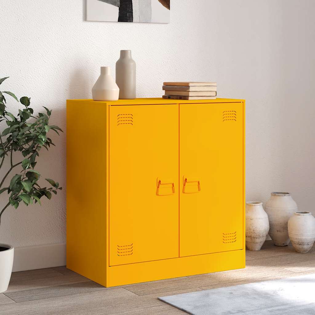 Credenza Giallo Senape 67x39x73 cm in Acciaio 841676