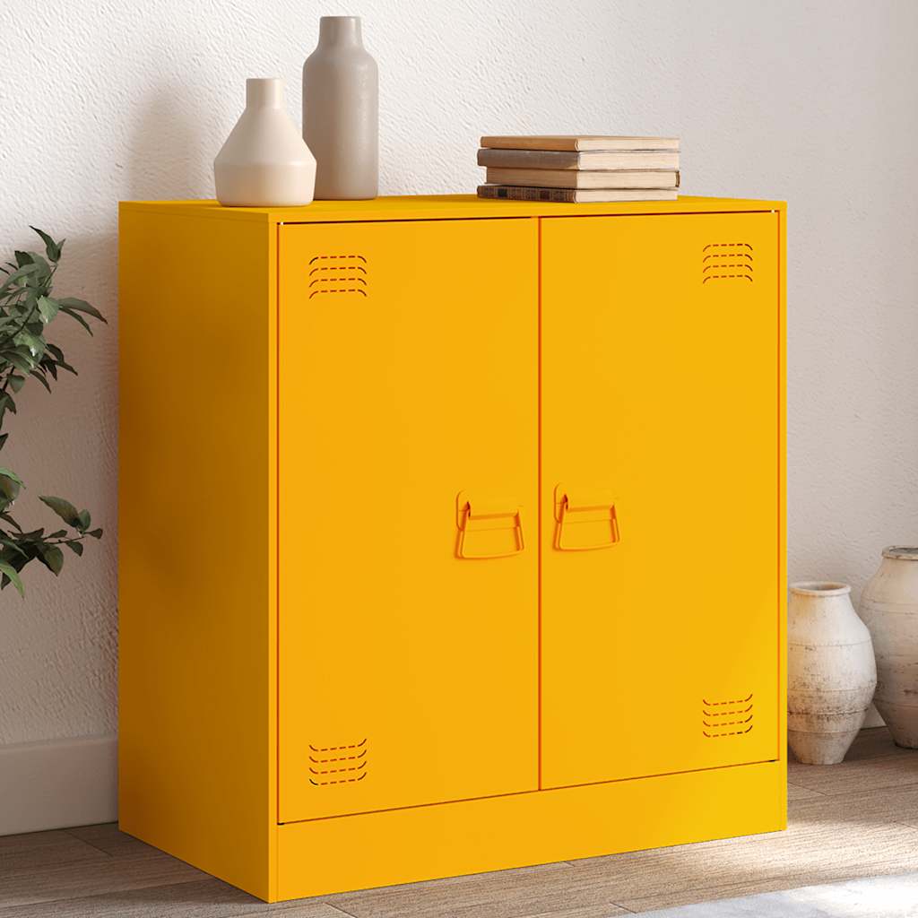 Credenza Giallo Senape 67x39x73 cm in Acciaio 841676