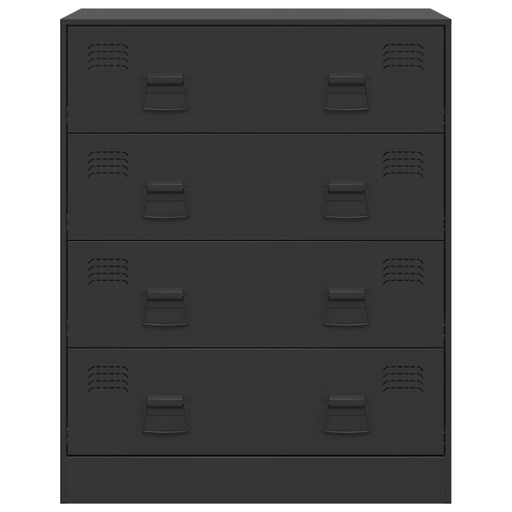 Credenza Nera 67x39x83 cm in Acciaio