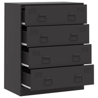 Credenza Nera 67x39x83 cm in Acciaio 841679