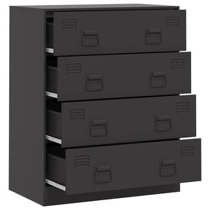 Credenza Nera 67x39x83 cm in Acciaio