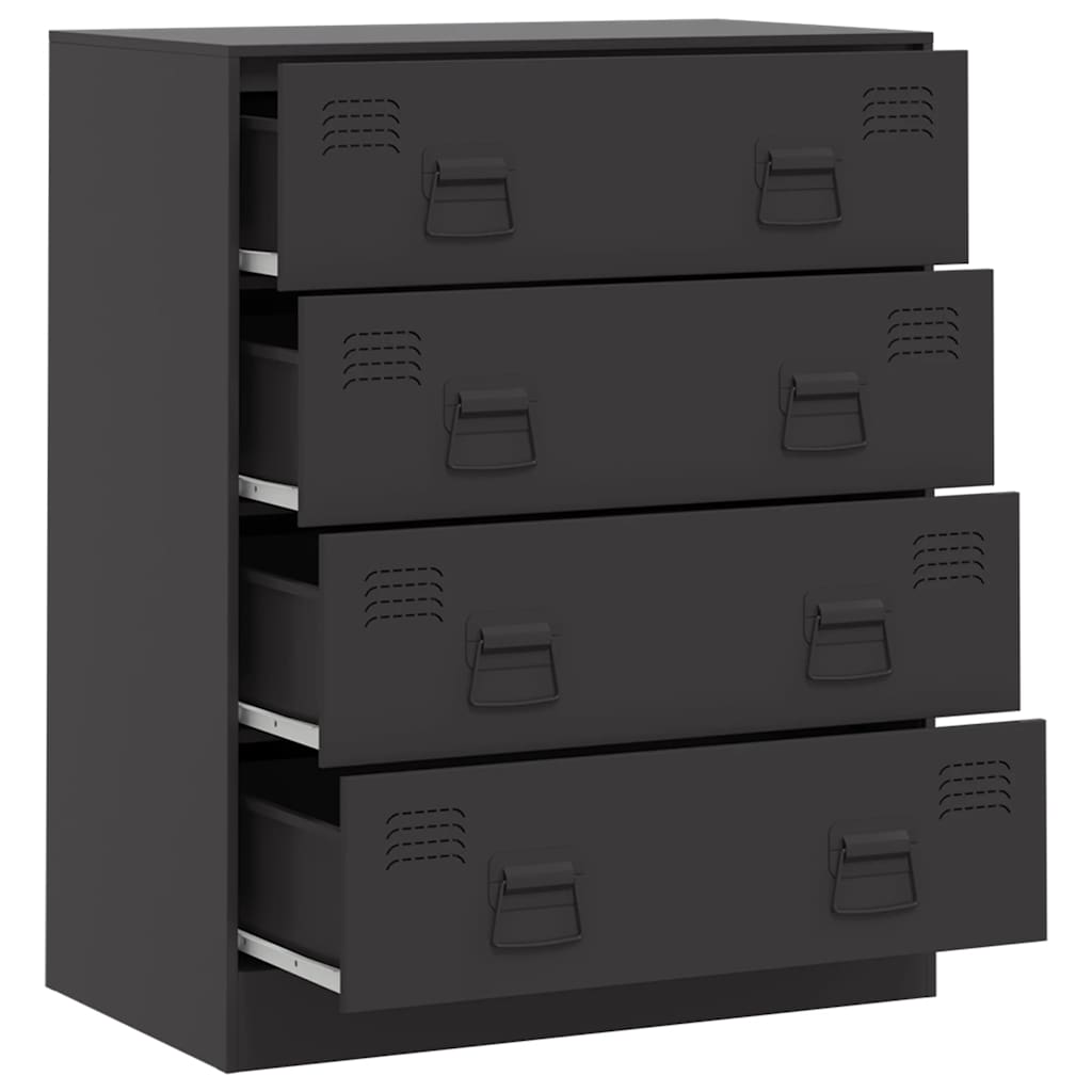 Credenza-Buffet-Armadio da cucina Nera 67x39x83 cm in Acciaio