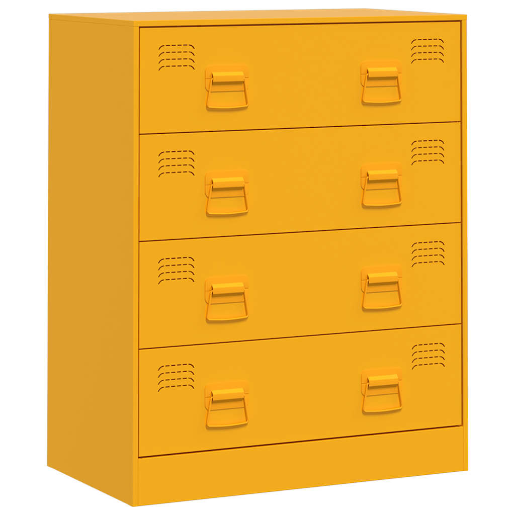 Credenza Giallo Senape 67x39x83 cm in Acciaio 841682