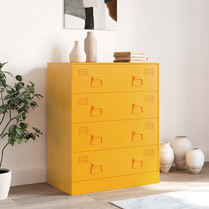 Credenza Giallo Senape 67x39x83 cm in Acciaio 841682
