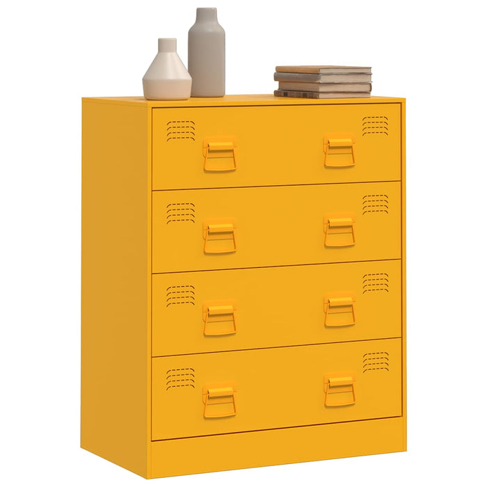 Credenza Giallo Senape 67x39x83 cm in Acciaio 841682