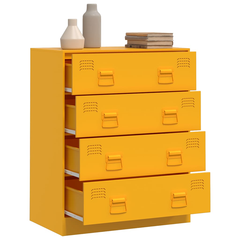 Credenza Giallo Senape 67x39x83 cm in Acciaio 841682