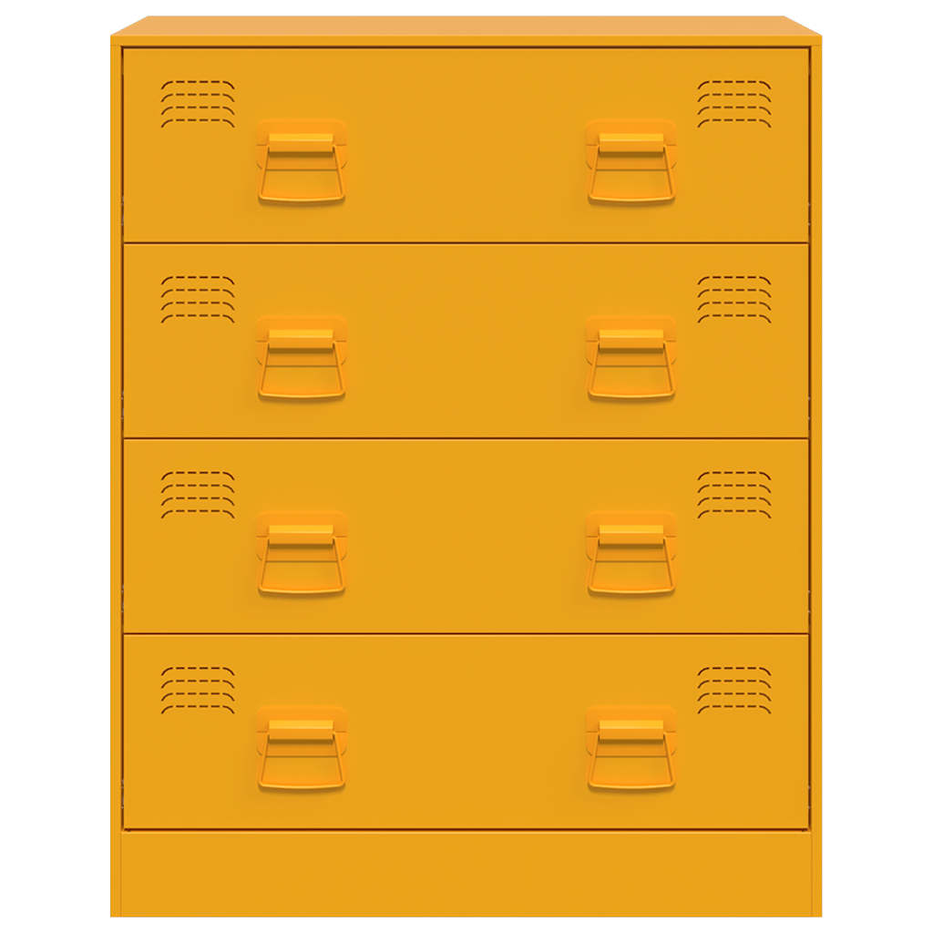 Credenza Giallo Senape 67x39x83 cm in Acciaio 841682