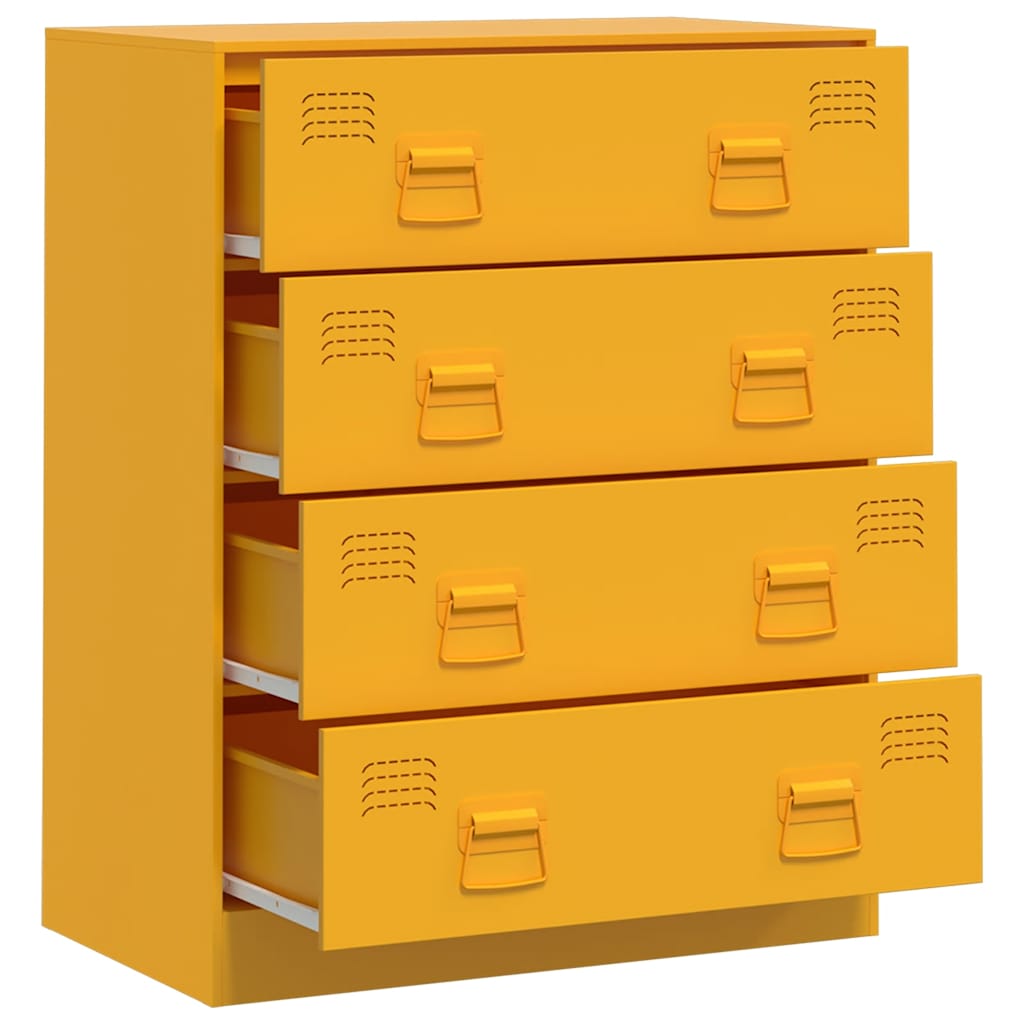 Credenza Giallo Senape 67x39x83 cm in Acciaio 841682