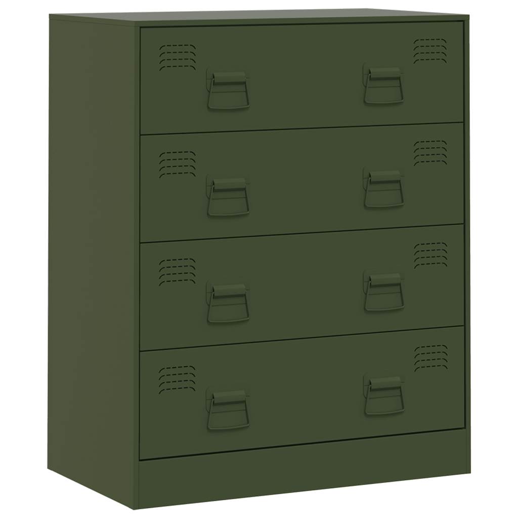 vidaXL Credenza Verde Oliva 67x39x83 cm in Acciaio