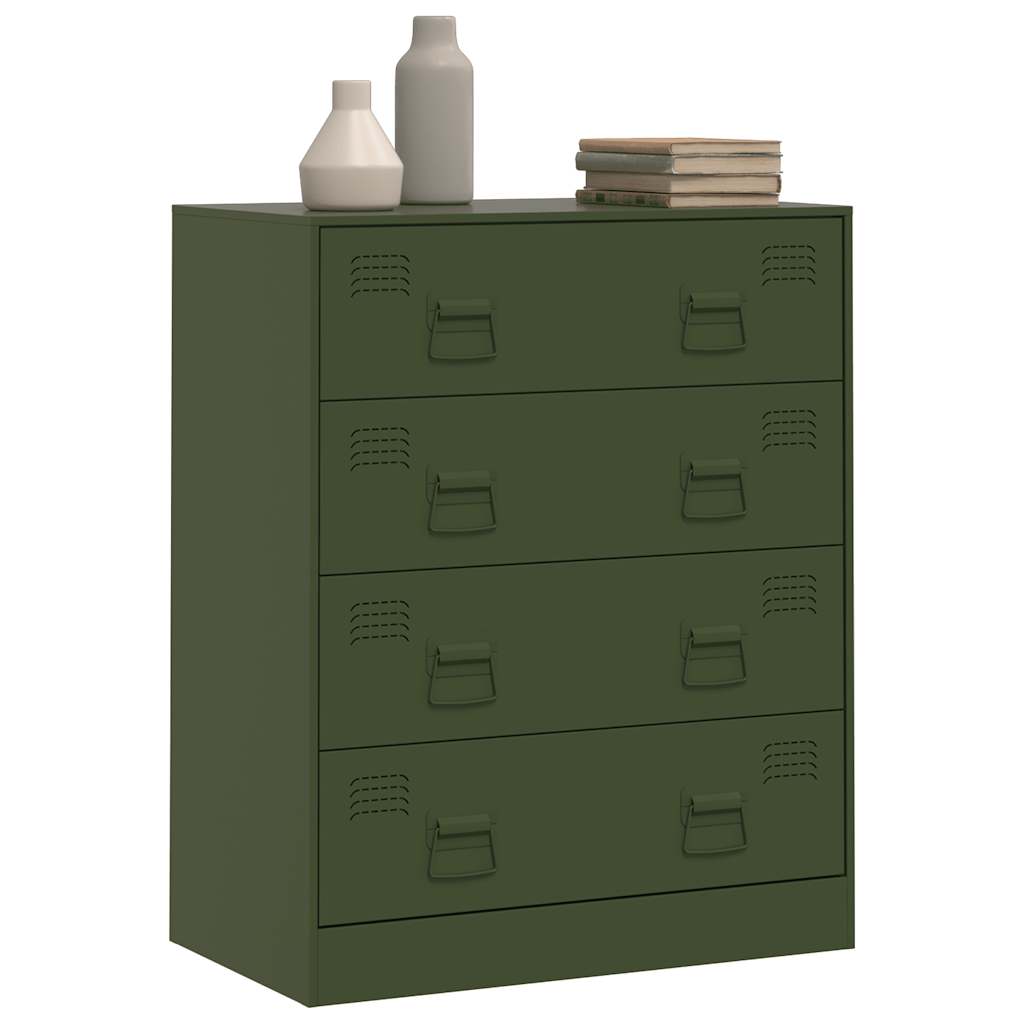 Credenza Verde Oliva 67x39x83 cm in Acciaio 841683