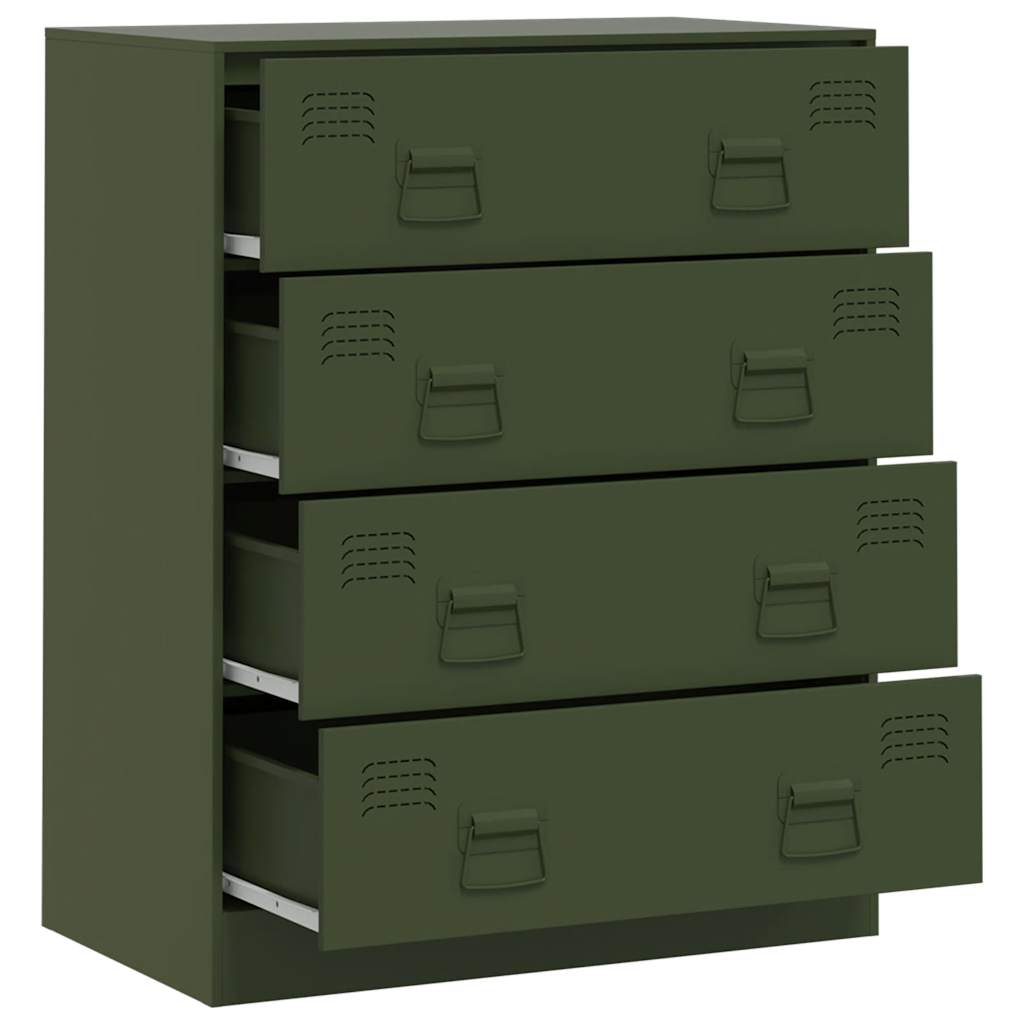 vidaXL Credenza Verde Oliva 67x39x83 cm in Acciaio