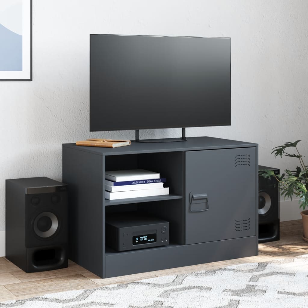 Mobile TV-Credenza TV-Console TV Antracite 67x39x44 cm in Acciaio 671110