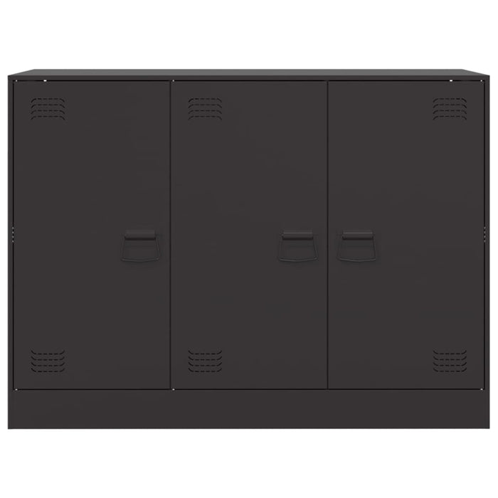 Credenza-Buffet-Armadio da cucina Nera 99x39x73 cm in Acciaio 809294