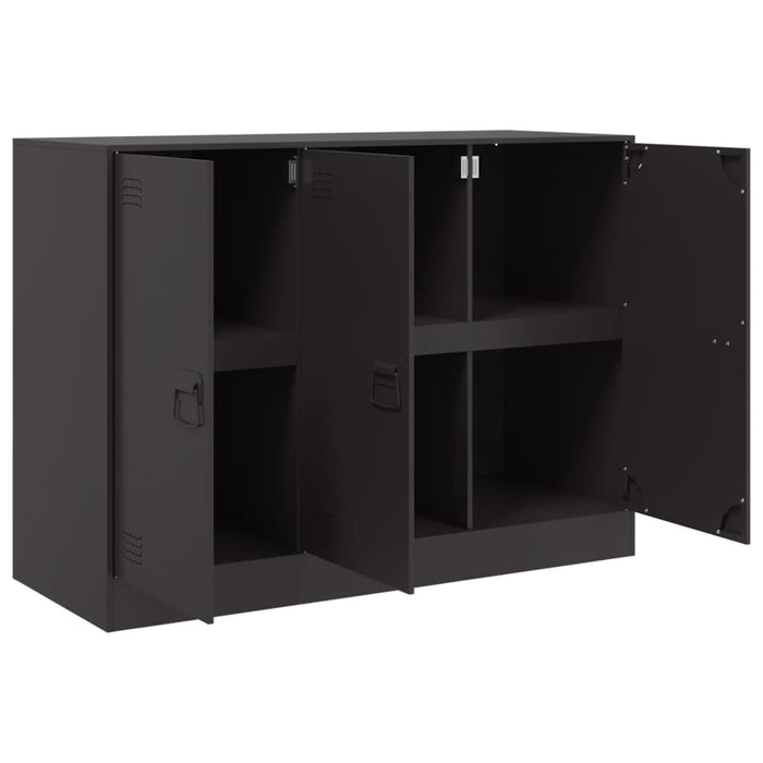 Credenza-Buffet-Armadio da cucina Nera 99x39x73 cm in Acciaio 809294