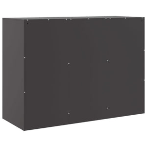 Credenza-Buffet-Armadio da cucina Nera 99x39x73 cm in Acciaio 809294