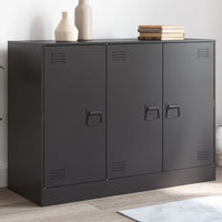Credenza-Buffet-Armadio da cucina Nera 99x39x73 cm in Acciaio 809294