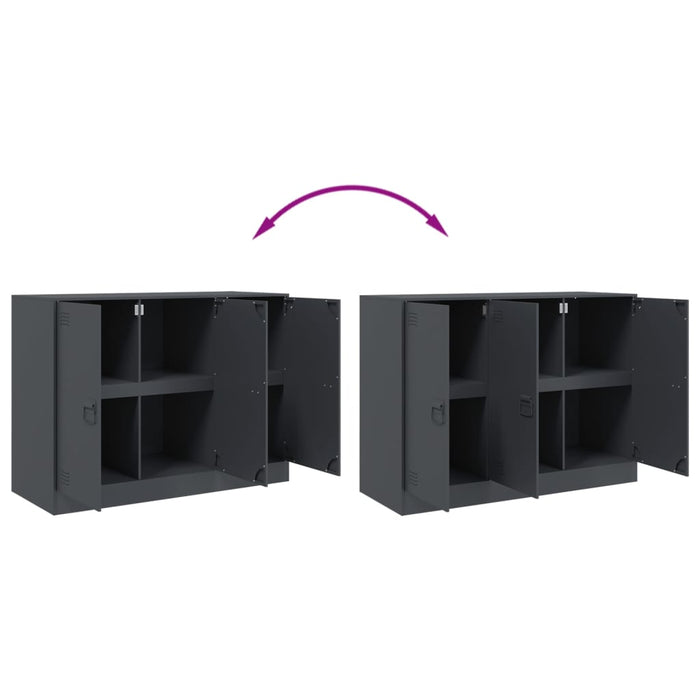 Credenza Antracite 99x39x73 cm in Acciaio 841723