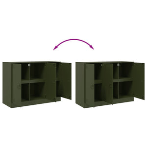 Credenza Verde Oliva 99x39x73 cm in Acciaio 841725