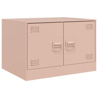 Tavolino da Salotto Rosa 67x50x44 cm in Acciaio 841728