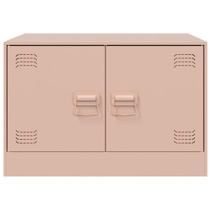 Tavolino da Salotto Rosa 67x50x44 cm in Acciaio 841728