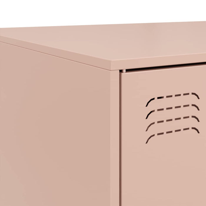 Tavolino da Salotto Rosa 67x50x44 cm in Acciaio 841728