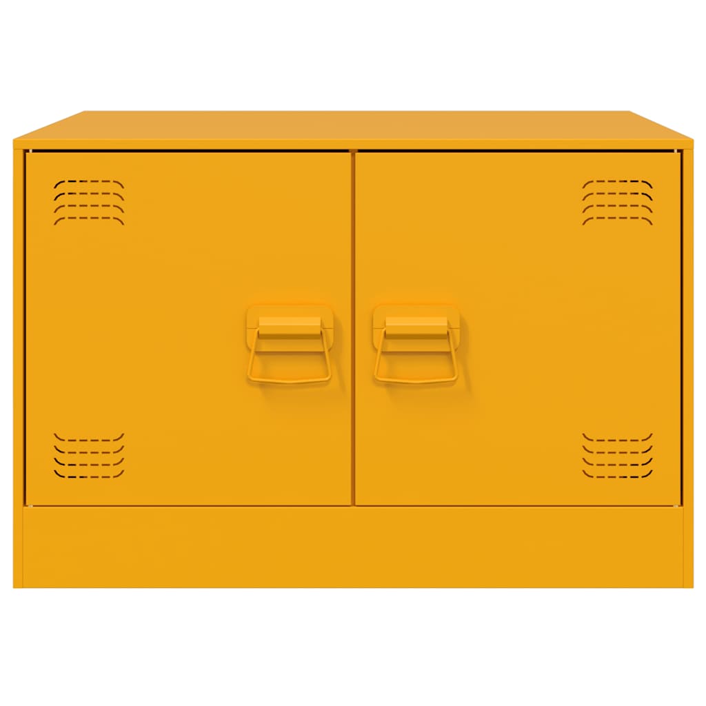 Tavolino da Salotto Giallo Senape 67x50x44 cm in Acciaio