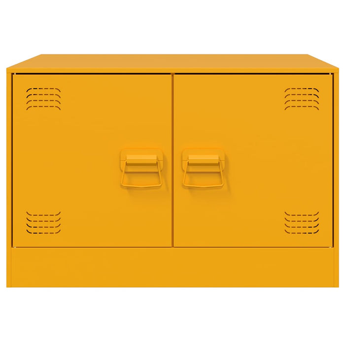 Tavolino da Salotto Giallo Senape 67x50x44 cm in Acciaio