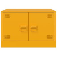 Tavolino da Salotto-Tavolino da soggiorno Giallo Senape 67x50x44 cm in Acciaio