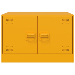 Tavolino da Salotto-Tavolino da soggiorno Giallo Senape 67x50x44 cm in Acciaio