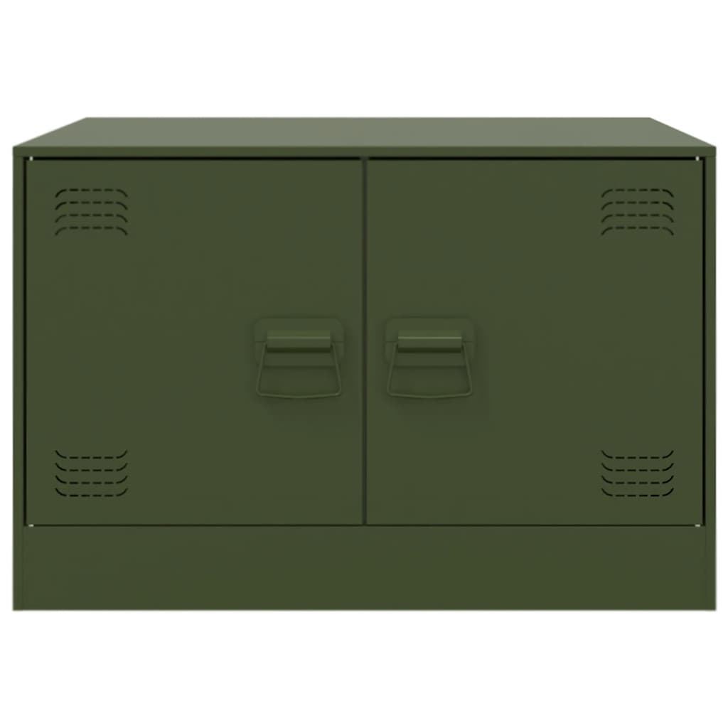 Tavolino da Salotto Verde Oliva 67x50x44 cm in Acciaio 841731